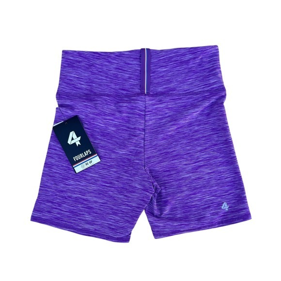 Fourlaps Womens Re-Up Bike Shorts Purple Space Dye High Rise NWT Size S - Picture 2 of 2